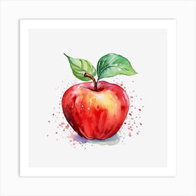 Apple Watercolor Painting Art Print