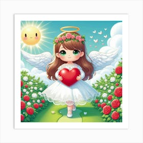 Angel With Heart Art Print