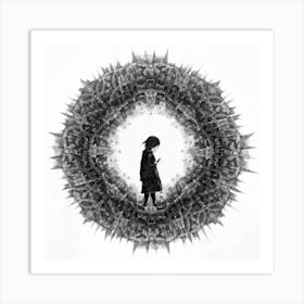 Girl In A Circle Art Print