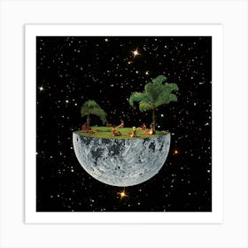 Floating Moon Square Art Print