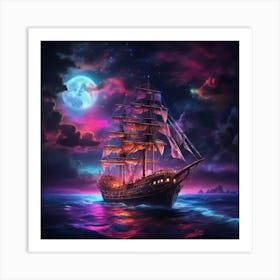 Ship In The Ocean Art Print