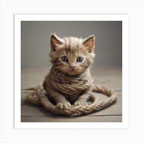 A kitten made of rope 5 Art Print