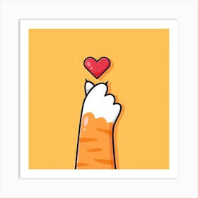 Cat With A Heart Art Print