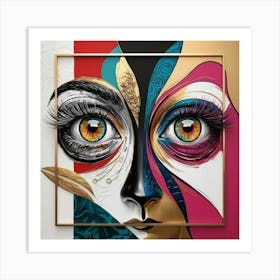 Abstract Of A Woman'S Face Art Print