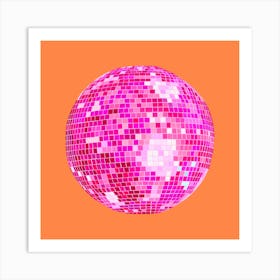 Pink and Orange Disco Ball Art Print