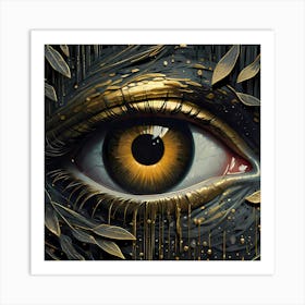 I Put An Eye On You Serie Eye And Foliage Art Print