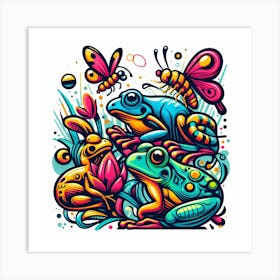 Frog Street Art 18 Art Print