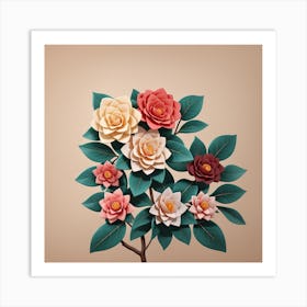 Camellia flower 1 Art Print