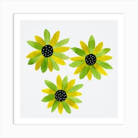 Botanical Polka Dot Center Green Art Print