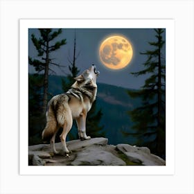 Howling Wolf 1 Art Print