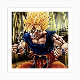 Goku anime when he gets angry Art Print