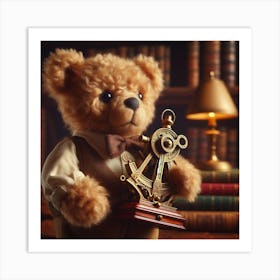 Teddy Bear With Compass 1 Art Print