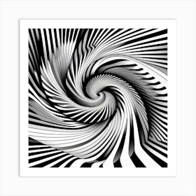 Black and white optical illusion 7 Art Print