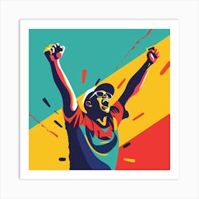 A Sports Fans Cheering Minimal Illustration 1718674625 2 Art Print