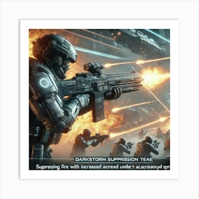 Sci Fi Suppressing Fire 1024x1024 Art Print