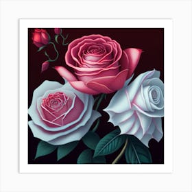 Three Roses Art Print