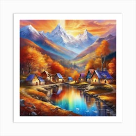 Autumn Village 17 Art Print