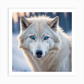 White wolf portrait Art Print