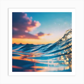 Sunset Reflections on the Blue Ocean Art Print