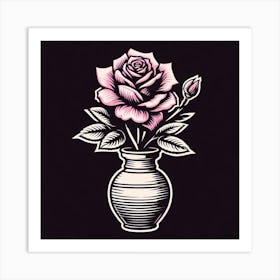 Rose In A Vase Art Print