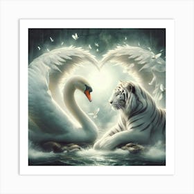 Swan And Tiger 1 Art Print