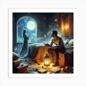 Night In The Bedroom Art Print