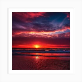 Sunset On The Beach 377 Art Print