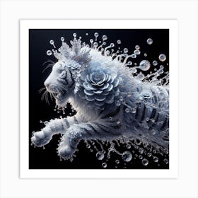 Tiger In Water Art Print