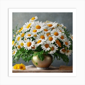 Daisies In A Vase Art Print