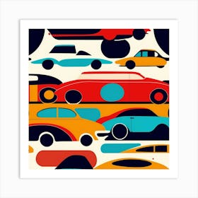 Retro Cars Art Print