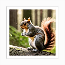 Squirrel In The Forest 108 Art Print