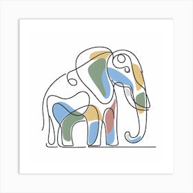 Elephant Picasso style 3 Art Print