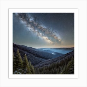 Milky Over The Mountains Art Print