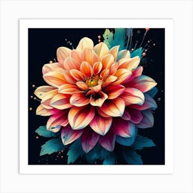 Dahlia Flower 1 Art Print