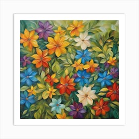 Colorful Flowers Art Print