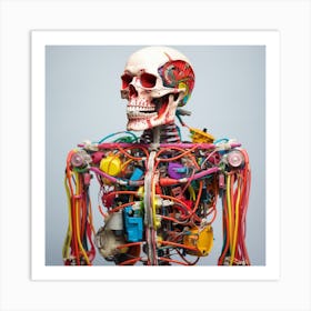 Skeleton With Wires 1 Art Print