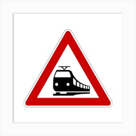 Train Crossing Sign.A fine artistic print that decorates the place.14 Art Print