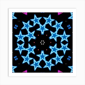 Blue And Pink Stars Art Print