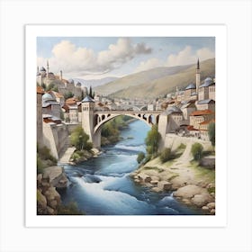 Bridge Over The River Art Print