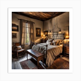 Rustic Bedroom Art Print