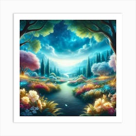 Fairy Garden At Night 7 Art Print