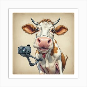 Cow With A Camera 1 Art Print