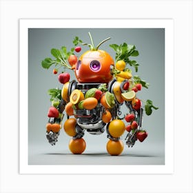 Robot of fruits and veggies Art Print