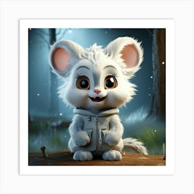 Mouse In The Woods Art Print