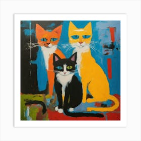 Three Cats Art Print