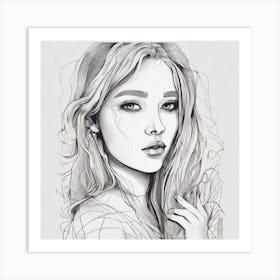 Girl With Long Hair 1 Art Print