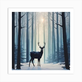 Deer In The Woods Art Print