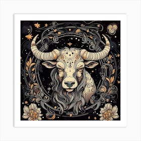 Bull Zodiac Sign Art Print