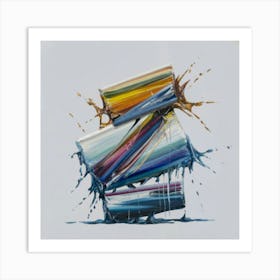 A group of paintings falling on top of each other 14 Art Print