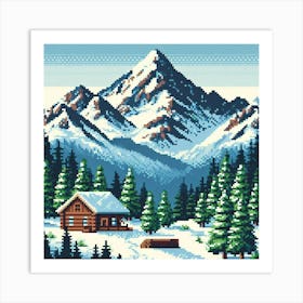 8-bit mountain landscape 2 Art Print